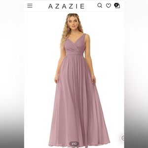 NWT Rose Pink Long Maxi Formal Dress Wedding Guest, Bridesmaid, Prom Azazie